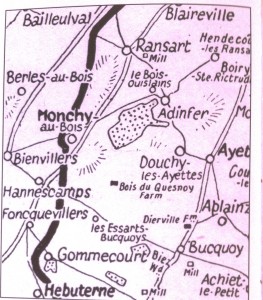 Map of the Somme area