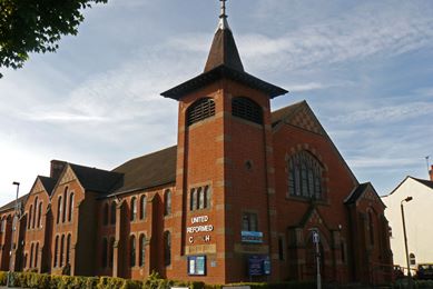 The United Reform Church on Frederick Street, Loughborough.  Photo courtesy of Colin Price.